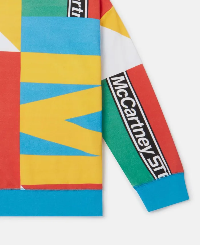 Stella McCartney Geometric Logo Print Active Oversized Sweatshirt Multicolour Kids TShirts And Sweatshirt Stella McCartney Geometric Logo Print Active Oversized Sweatshirt Multicolour Kids TShirts And Sweatshirt