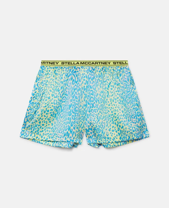 Stella McCartney Leopard Print Shorts Neon Zest Women Lingerie And Sleepwear