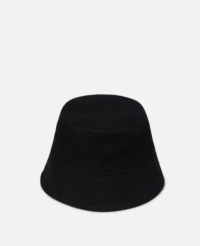 Stella McCartney Reversible Logo Bucket Hat Black and Banana Yellow Women Hats And Scarves Stella McCartney Reversible Logo Bucket Hat Black and Banana Yellow Women Hats And Scarves