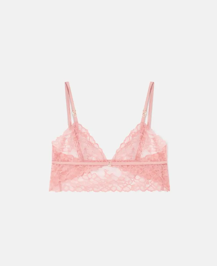 Stella McCartney Silk Trim Lace Soft Cup Bra Blush Pink Women Lingerie And Sleepwear Stella McCartney Silk Trim Lace Soft Cup Bra Blush Pink Women Lingerie And Sleepwear