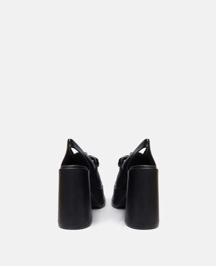 Stella McCartney Skyla Chain Platform Sandals Black Women Heels