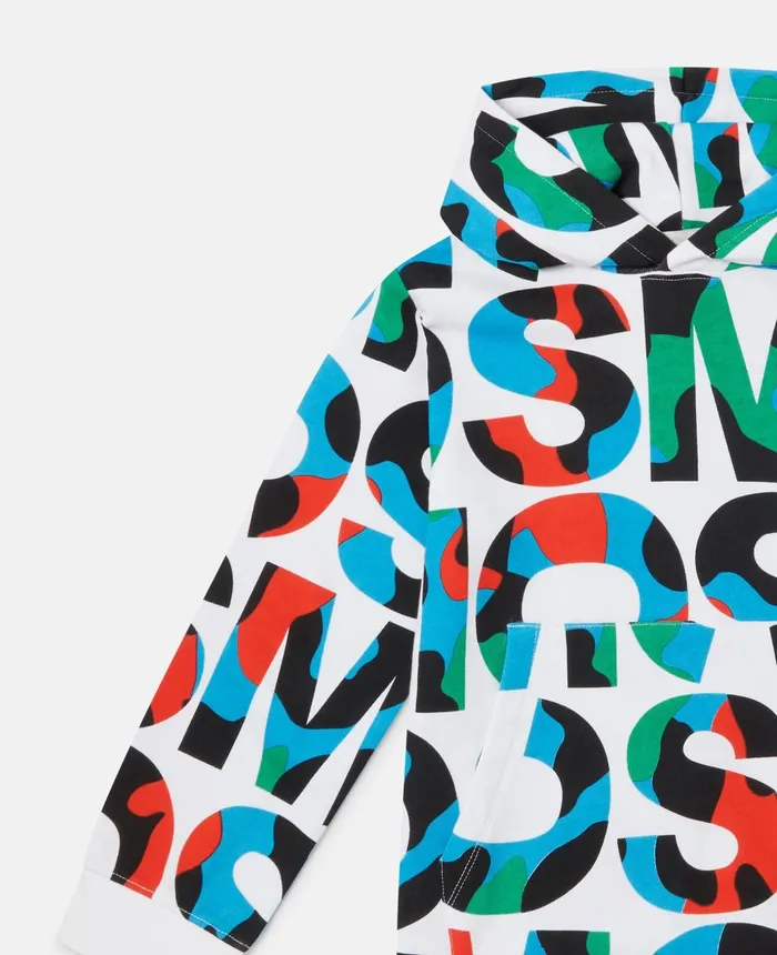 Stella McCartney SMC Camo Logo Oversized Hoodie Multicolour Kids Sweaters and Cardigans Stella McCartney SMC Camo Logo Oversized Hoodie Multicolour Kids Sweaters and Cardigans