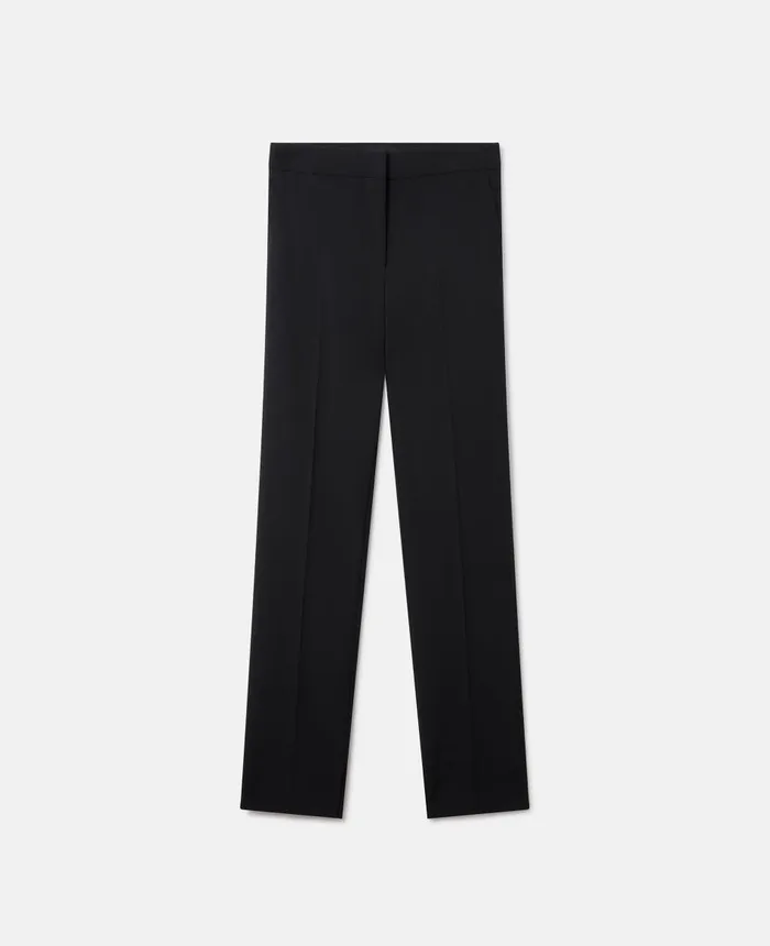 Stella McCartney Split Cuff Straight Leg Trousers Black Women Tailoring