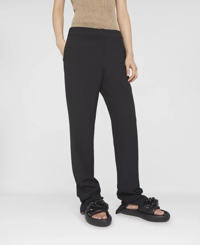 Stella McCartney Split Cuff Straight Leg Trousers Black Women Tailoring