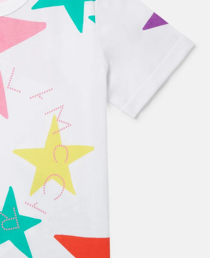 Stella McCartney Star Print TShirt White Multicolour Kids TShirts And Tops