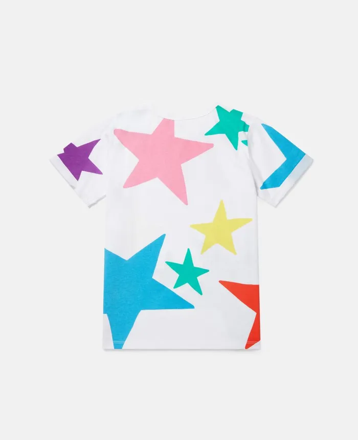 Stella McCartney Star Print TShirt White Multicolour Kids TShirts And Tops