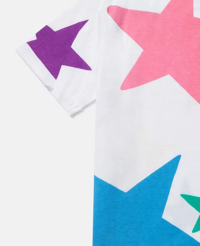 Stella McCartney Star Print TShirt White Multicolour Kids TShirts And Tops