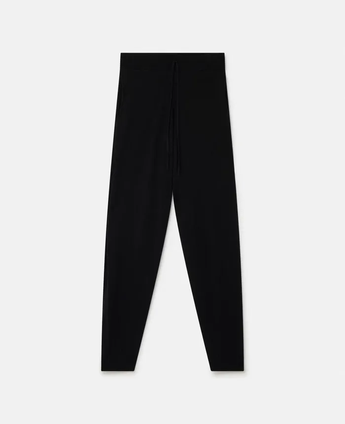 Stella McCartney Stella Iconics Fine Knit Cuffed Trousers Black Women Knitwear