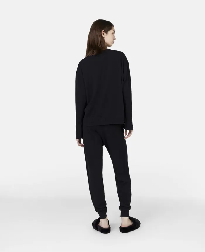 Stella McCartney Stella Iconics Fine Knit Cuffed Trousers Black Women Knitwear Stella McCartney Stella Iconics Fine Knit Cuffed Trousers Black Women Knitwear