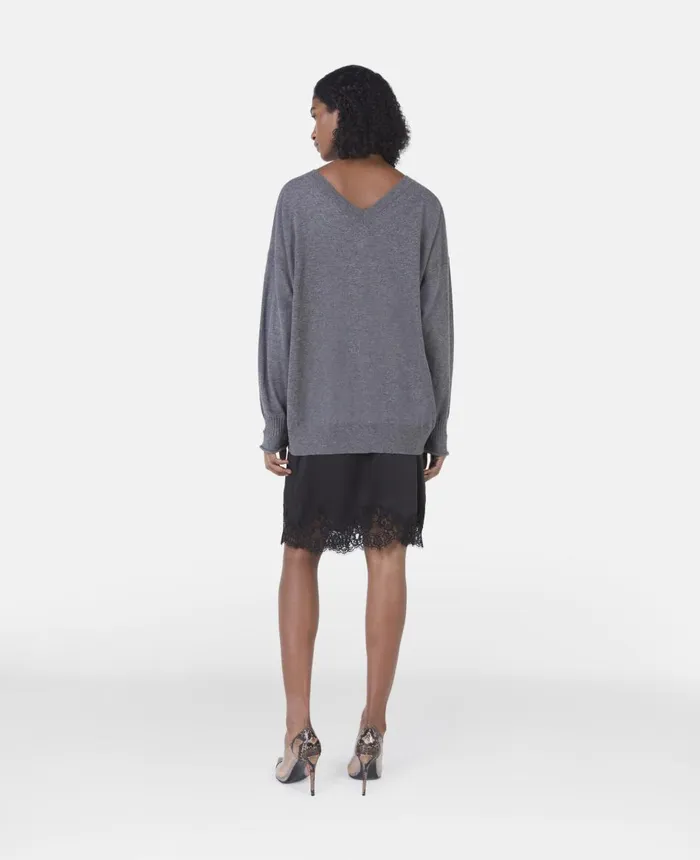 Stella McCartney Stella Iconics VNeck Jumper Grey Women Knitwear