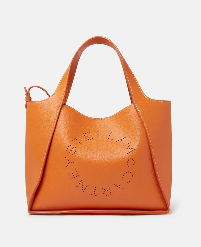 Stella McCartney Stella Logo Grainy Alter Mat Crossbody Bag Orange Women TopHandle Bags Stella McCartney Stella Logo Grainy Alter Mat Crossbody Bag Orange Women TopHandle Bags