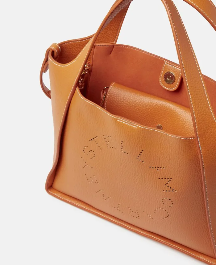 Stella McCartney Stella Logo Grainy Alter Mat Crossbody Bag Orange Women TopHandle Bags Stella McCartney Stella Logo Grainy Alter Mat Crossbody Bag Orange Women TopHandle Bags