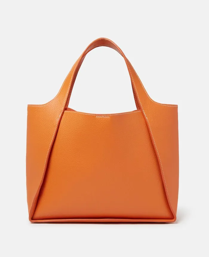 Stella McCartney Stella Logo Grainy Alter Mat Crossbody Bag Orange Women TopHandle Bags Stella McCartney Stella Logo Grainy Alter Mat Crossbody Bag Orange Women TopHandle Bags