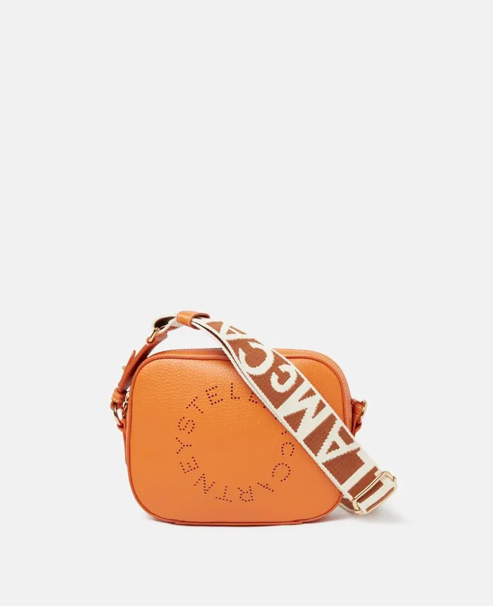 Stella McCartney Stella Logo Grainy Alter Mat Mini Bag Orange Women Mini Bags And Clutches Stella McCartney Stella Logo Grainy Alter Mat Mini Bag Orange Women Mini Bags And Clutches