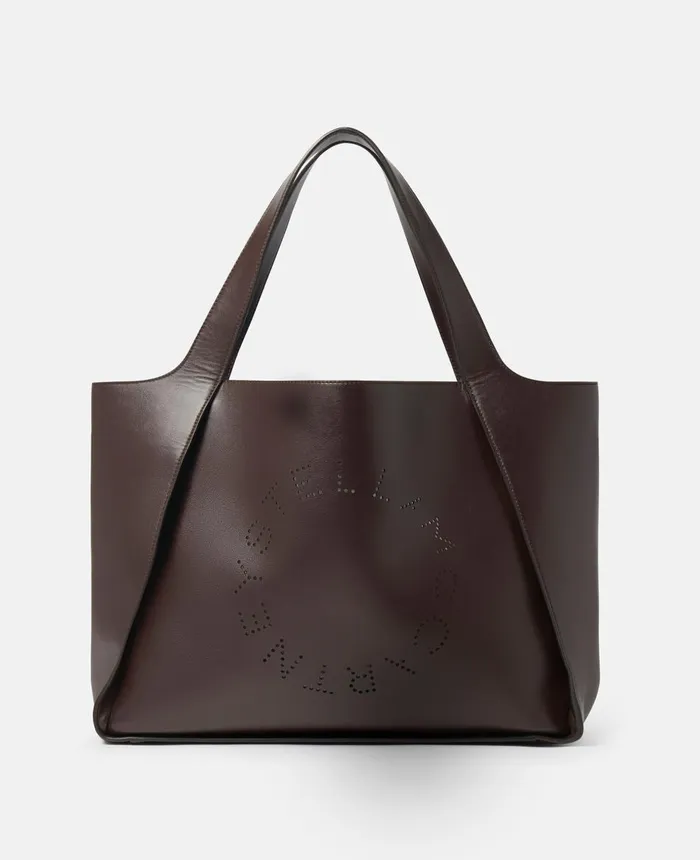 Stella McCartney Stella Logo Tote Bag Chocolate Brown Women TopHandle Bags