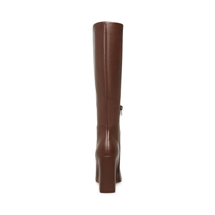 Steve Madden Ally Brown Leather Womens Boots and Booties
