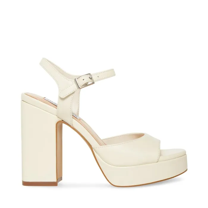 Steve Madden Amy Bone Leather Womens Heels