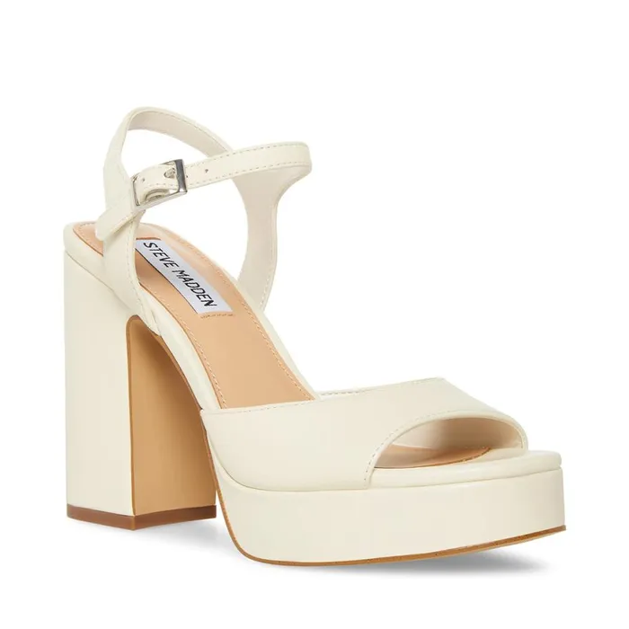 Steve Madden Amy Bone Leather Womens Heels