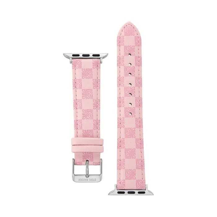 Steve Madden Apple Watch Block Logo Watch Band Pink 4244mm Womens Watches