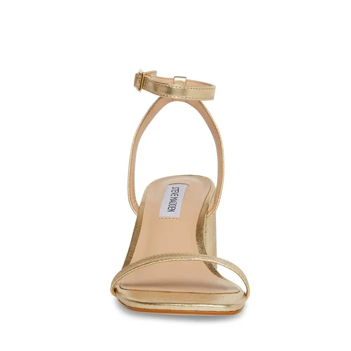 Steve Madden Audrina Gold Leather Womens Heels