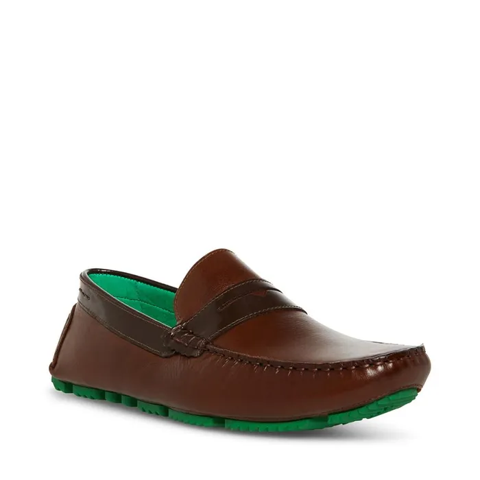 Steve Madden Benji Brown Leather Mens Loafers Steve Madden Benji Brown Leather Mens Loafers