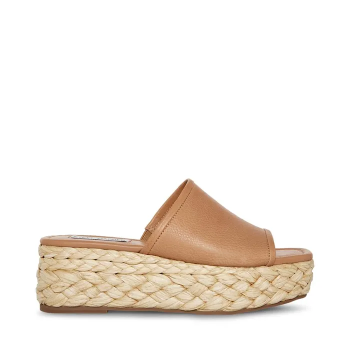 Steve Madden Braiden Tan Leather Womens Sandals