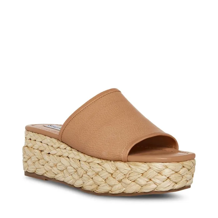 Steve Madden Braiden Tan Leather Womens Sandals