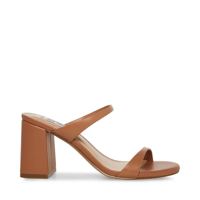 Steve Madden Bridgette Tan Leather Womens Heels