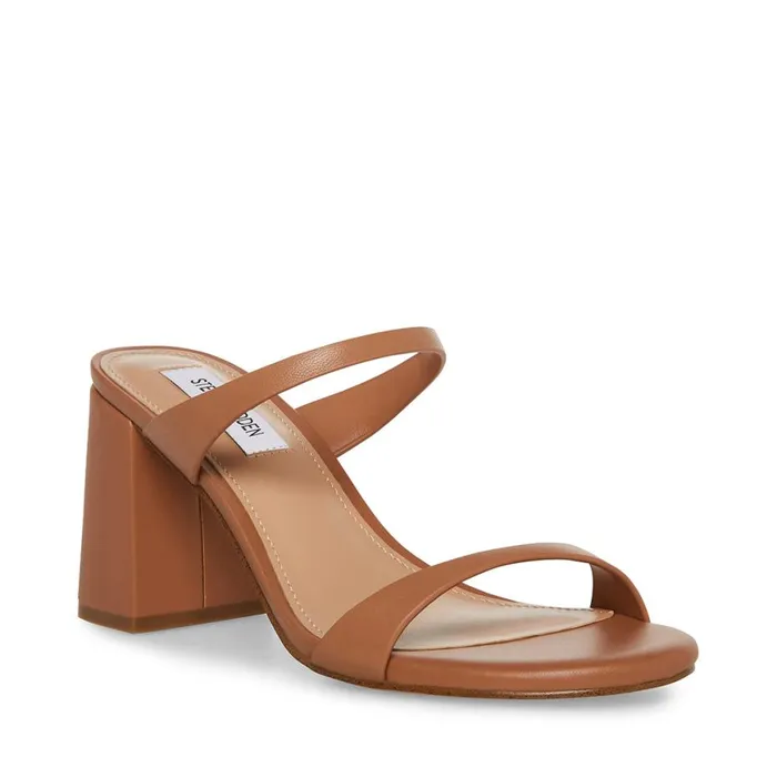 Steve Madden Bridgette Tan Leather Womens Heels