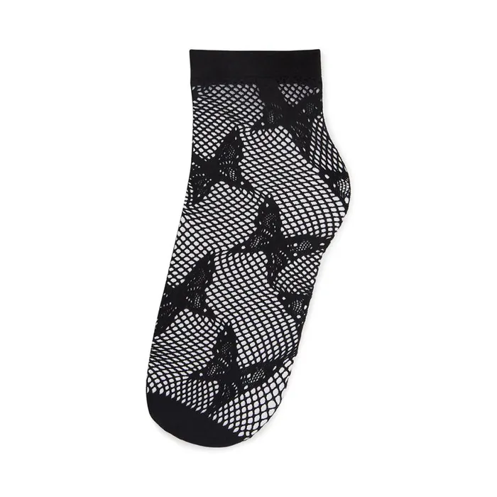 Steve Madden Butterfly Fishnet Anklet Socks Black Womens Socks and Tights