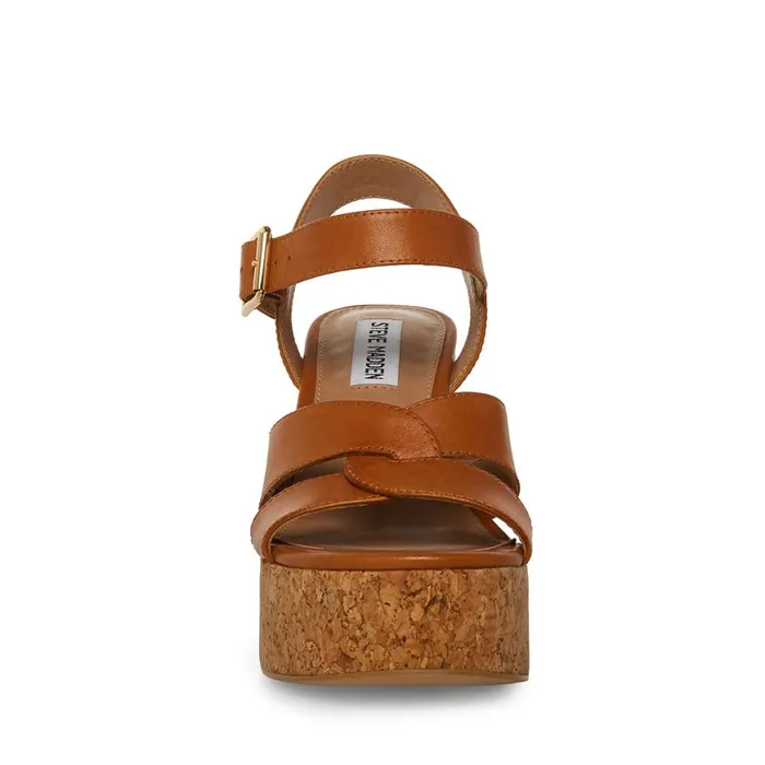 Steve Madden Carisma Cognac Leather Womens Heels