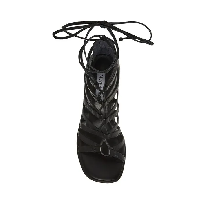 Steve Madden Cherri30 Black Leather Womens Heels