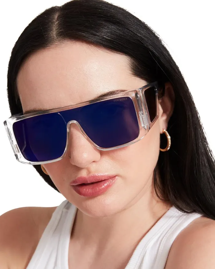 Steve Madden Colt Sunglasses Clear Womens Sunglasses
