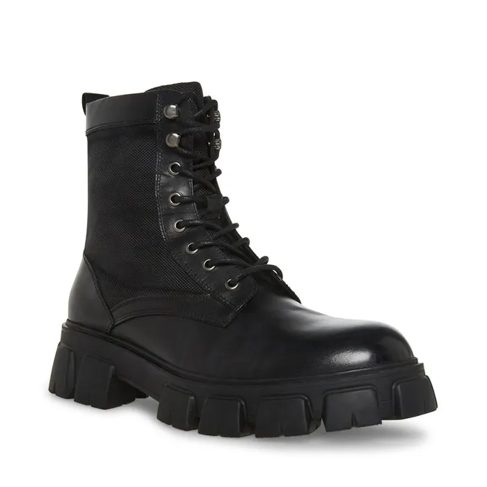 Steve Madden Cortina Black Leather Mens Boots Steve Madden Cortina Black Leather Mens Boots