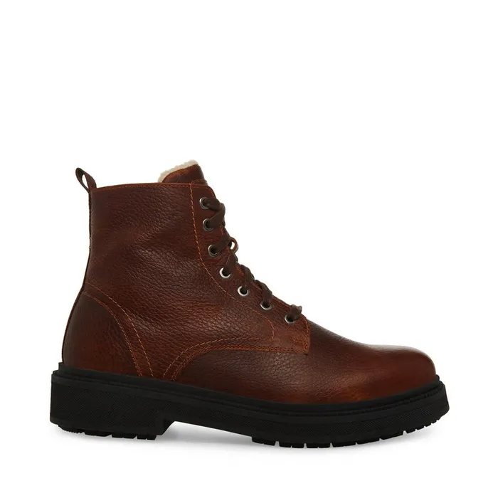 Steve Madden Denalii Brown Leather Mens Boots
