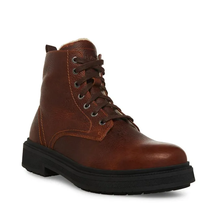 Steve Madden Denalii Brown Leather Mens Boots