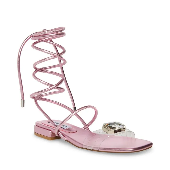 Steve Madden Francina Pink Metallic Womens Sandals