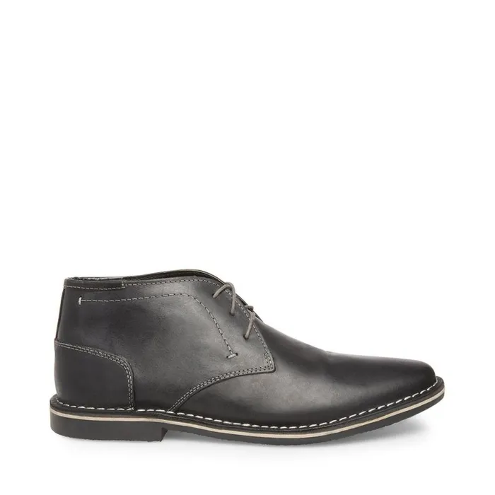 Steve Madden Harken Black Leather Mens Boots