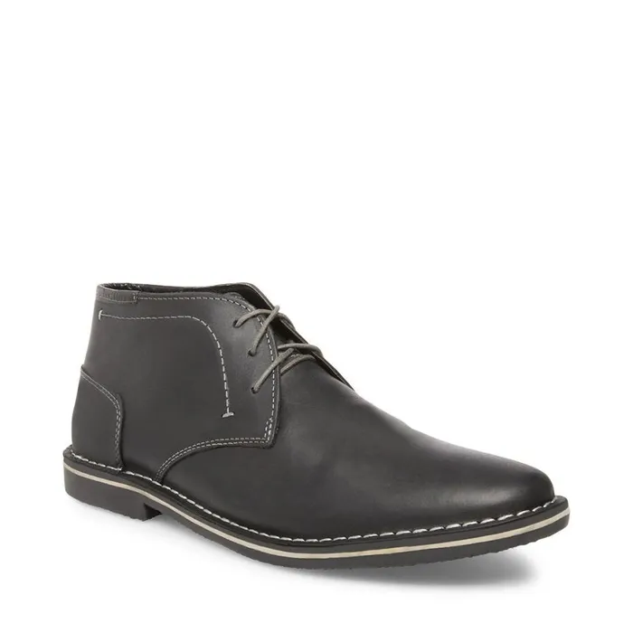 Steve Madden Harken Black Leather Mens Boots