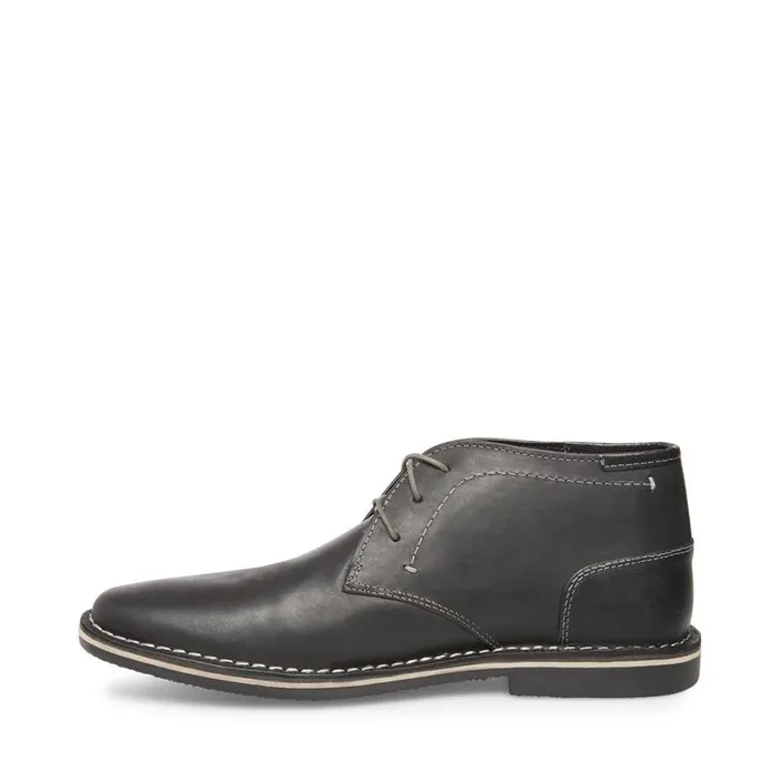 Steve Madden Harken Black Leather Mens Boots