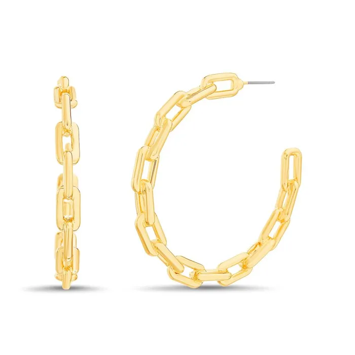 Steve Madden Hoopchn Gold Womens Jewelry