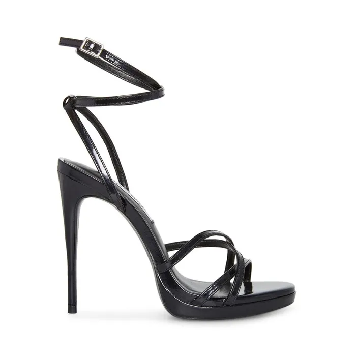 Steve Madden Jayla Black Leather Womens Heels