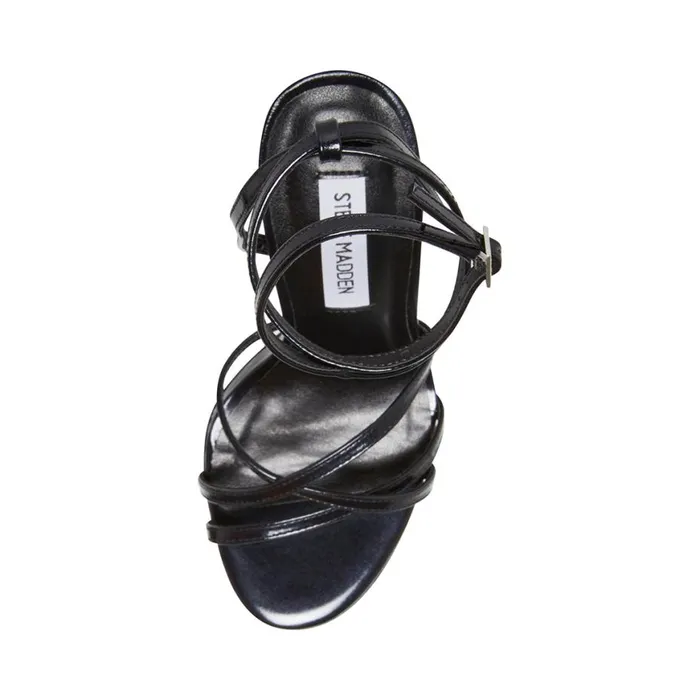 Steve Madden Jayla Black Leather Womens Heels