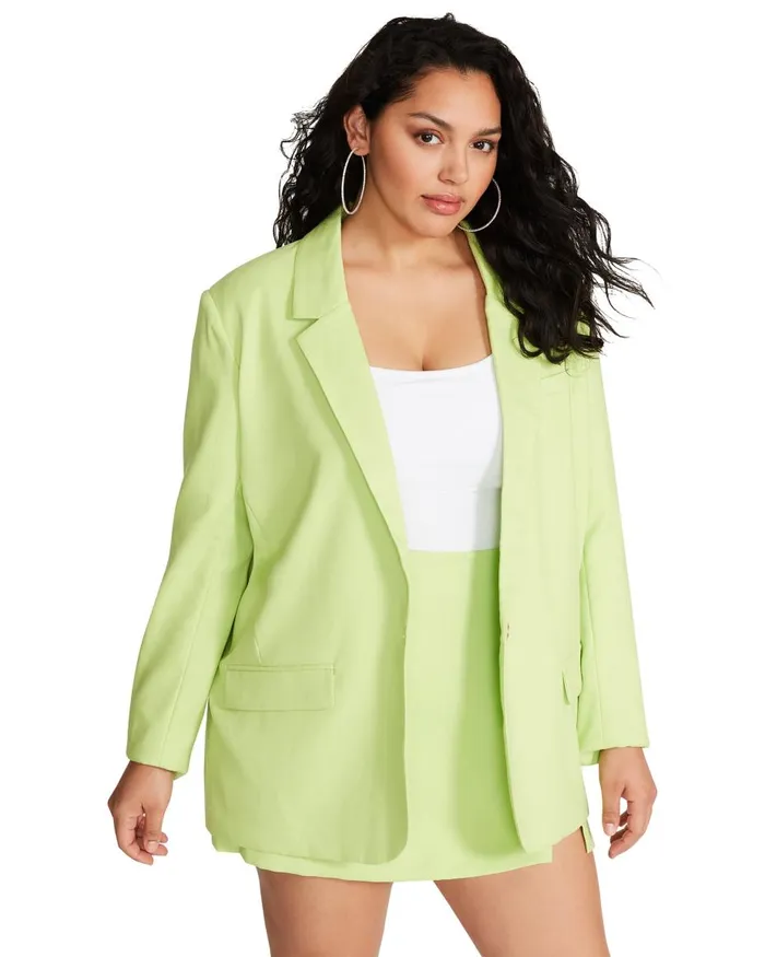 Steve Madden Kaira Blazer Green Womens Jackets and Coats