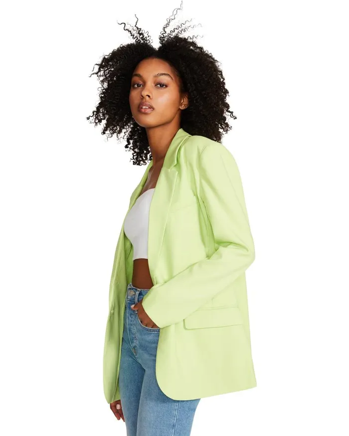 Steve Madden Kaira Blazer Green Womens Jackets and Coats