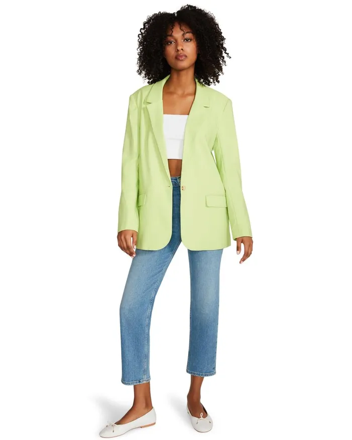 Steve Madden Kaira Blazer Green Womens Jackets and Coats