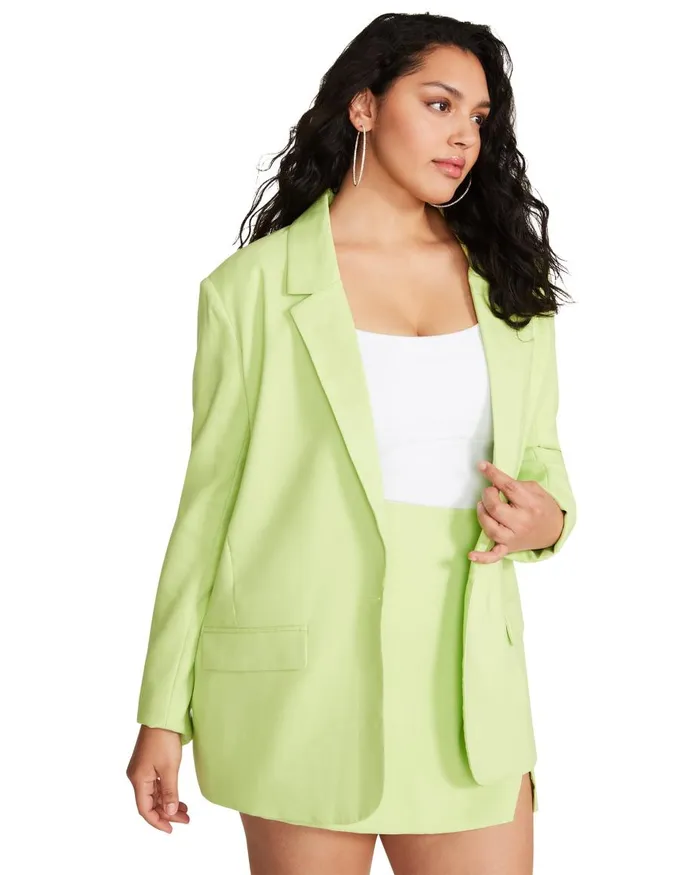 Steve Madden Kaira Blazer Green Womens Jackets and Coats