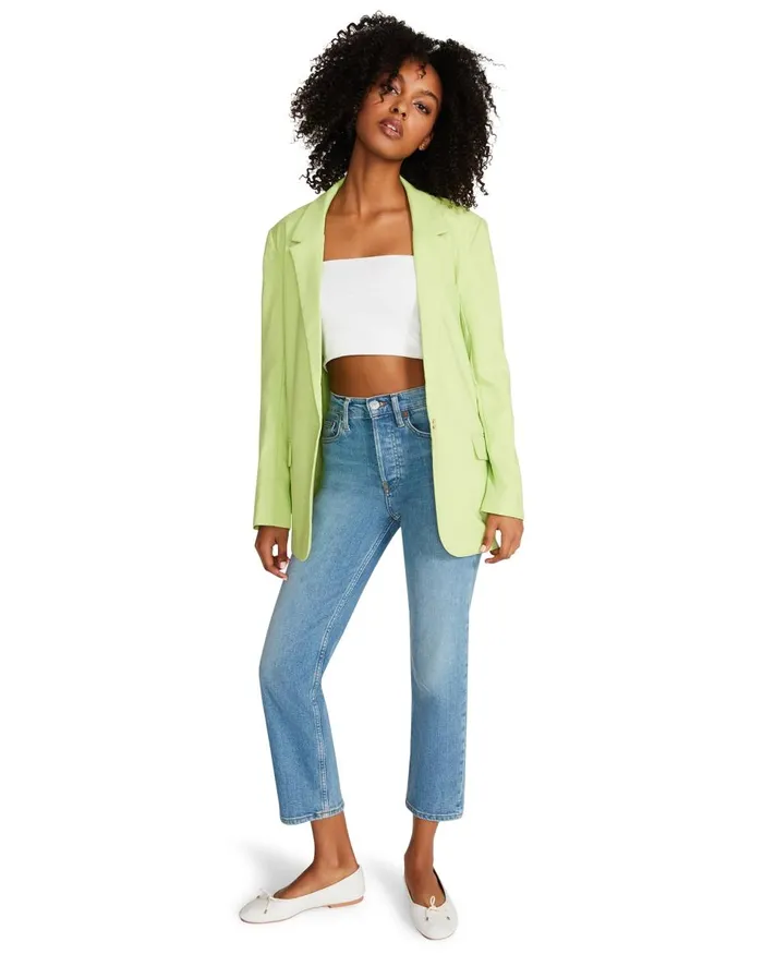 Steve Madden Kaira Blazer Green Womens Jackets and Coats