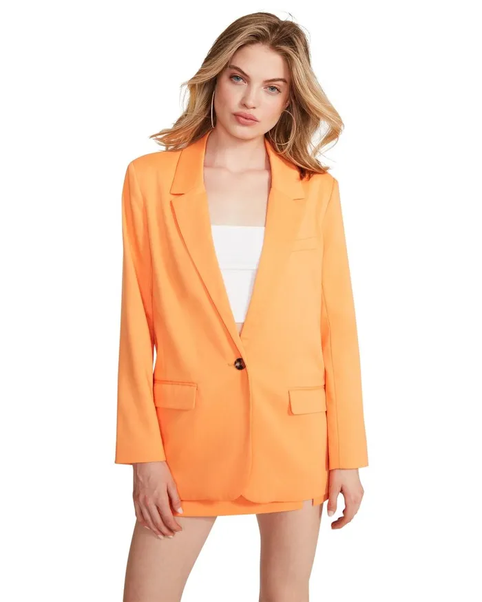 Steve Madden Kaira Blazer Orange Womens Jackets and Coats