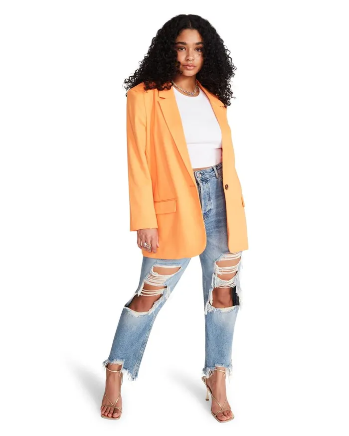 Steve Madden Kaira Blazer Orange Womens Jackets and Coats